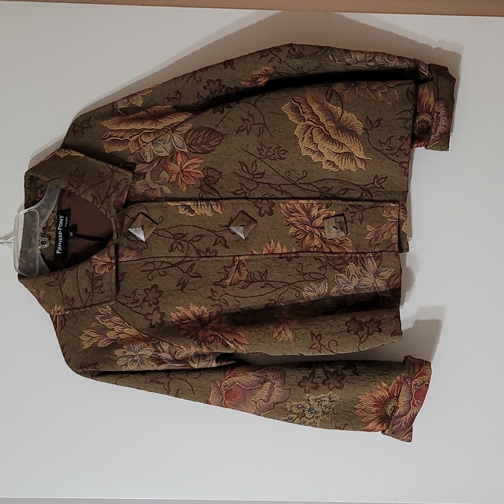 Painted Pony Medium multi colored flowered dress jacket